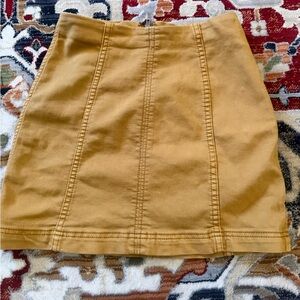 Free People Mustard Mini Skirt